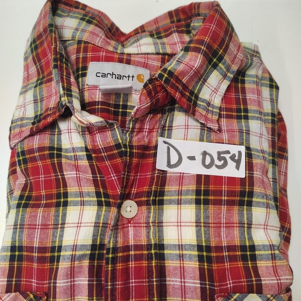 Carhartt Mens Sz M Red Black White Button Down Shirt Long Sleeve Plaid Casual - Picture 13 of 13